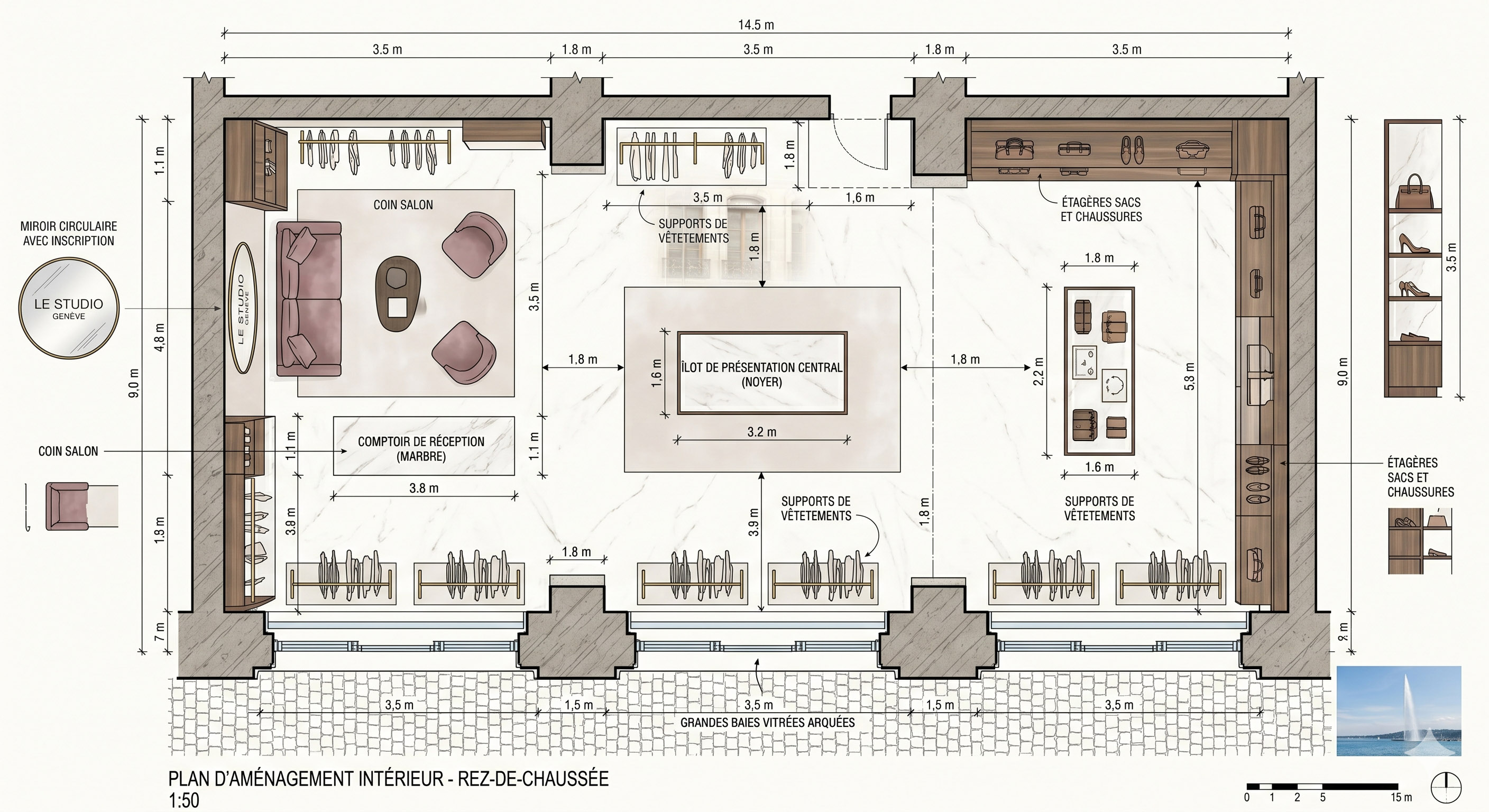 Plan d'aménagement Le Studio Genève